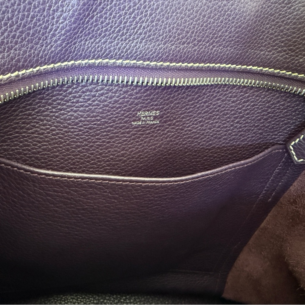 Authentic Hermes Goodnews messenger Chic Purple clemence Leather crossbody bag - Picture 14 of 16